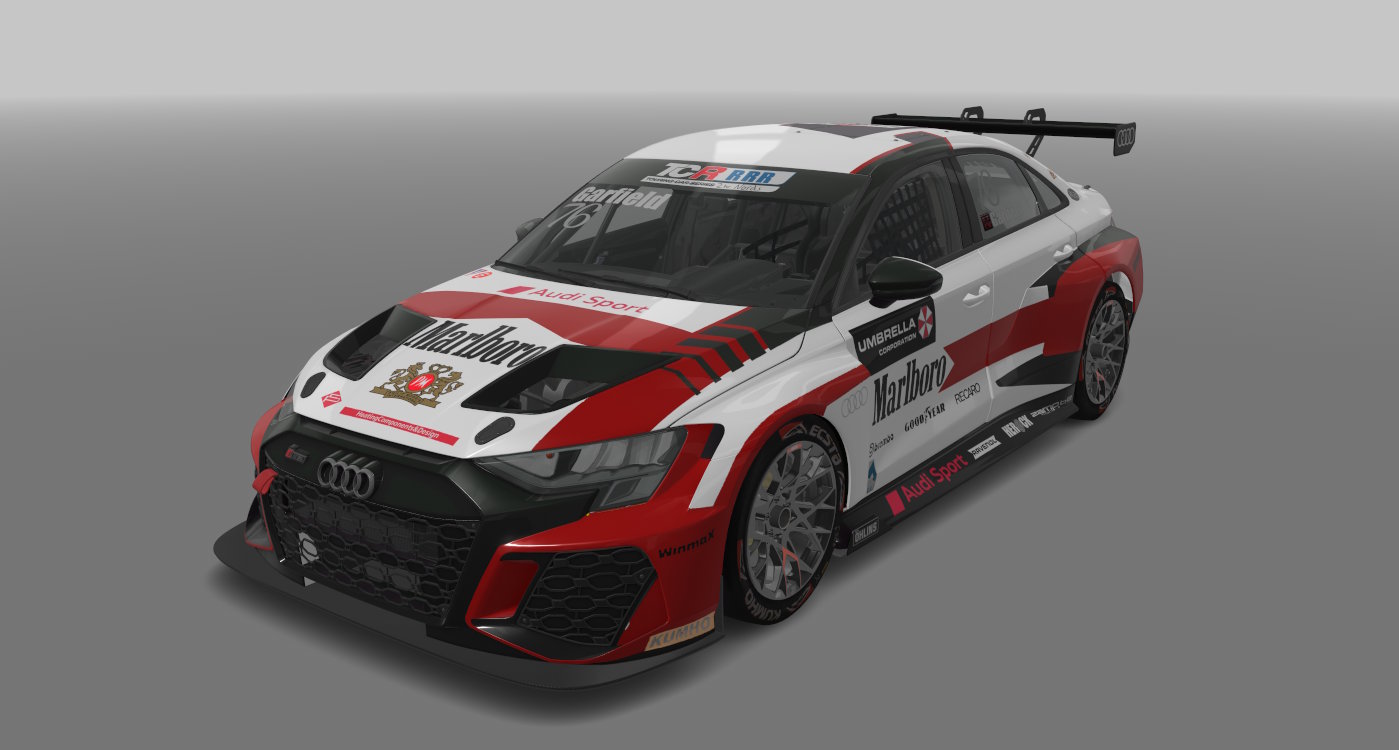 Audi RS3 LMS 2024, skin 2hrnords_malboro_garfield
