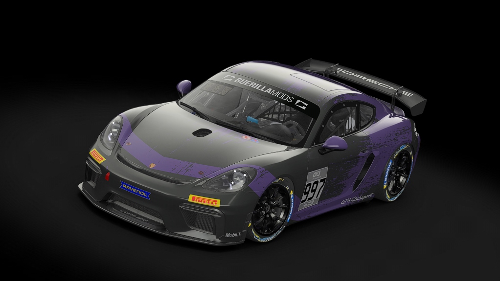 Porsche 718 Cayman GT4 Clubsport, skin rm_gt4_european_series_fictional_porsche_motorsport_purple_997
