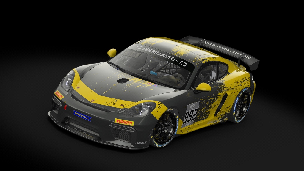 Porsche 718 Cayman GT4 Clubsport, skin rm_gt4_european_series_fictional_porsche_motorsport_yellow_992