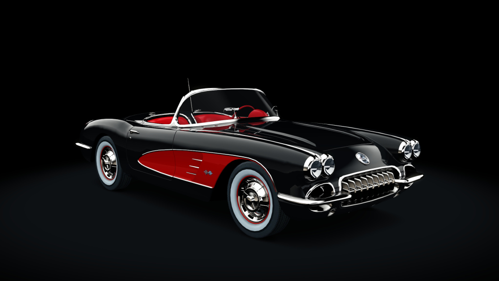 Chevrolet Corvette C1, skin tuxedo_black_red