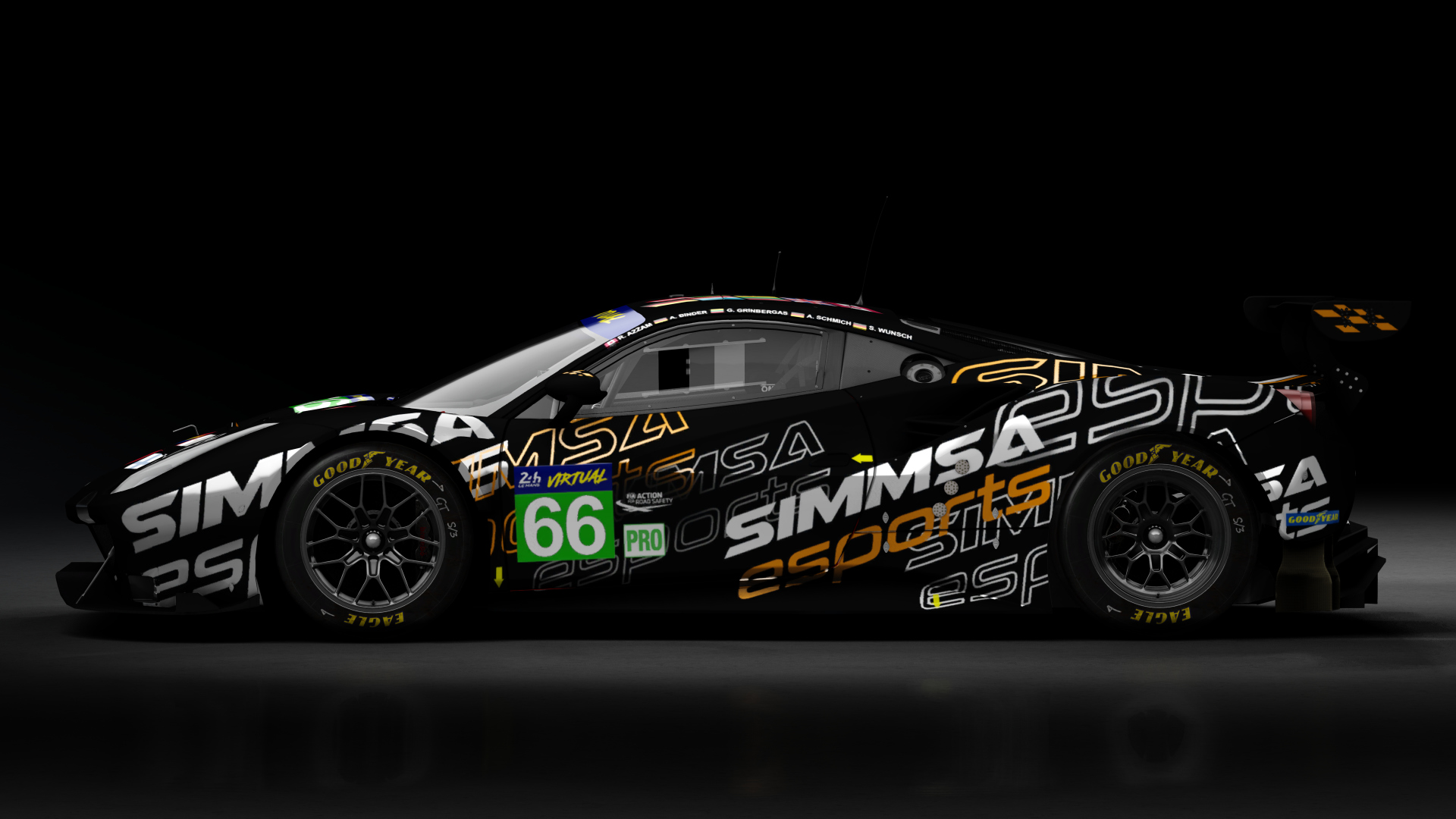 2018 Ferrari 488 GTE Evo Le Mans Spec [Michelotto], skin 2022 #66 SIMMSA Esports LM24 VIRTUAL