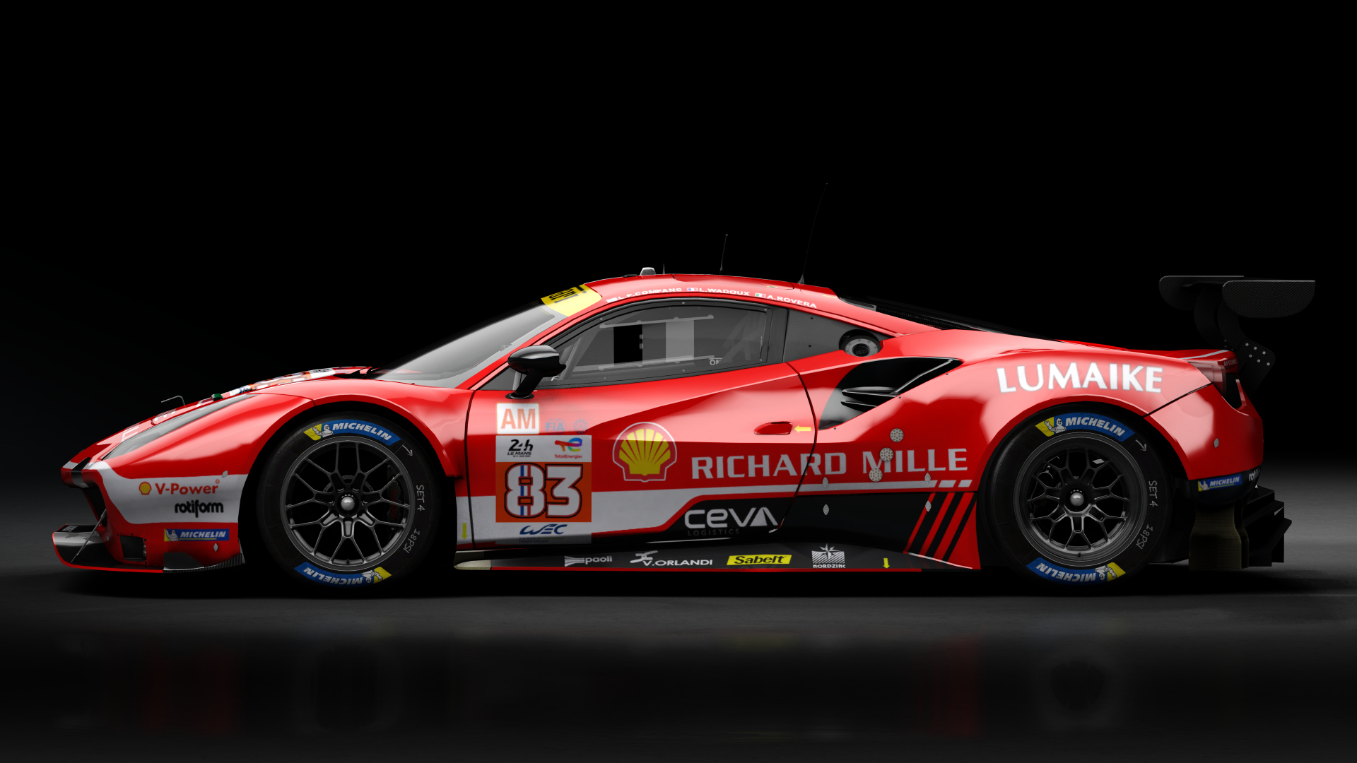 2018 Ferrari 488 GTE Evo Le Mans Spec [Michelotto], skin 2023 #83 AF Corse LM24